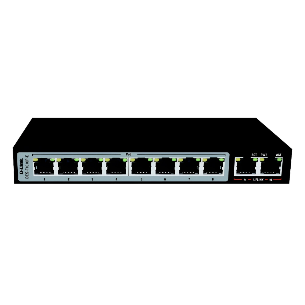 D-Link Poe Switch 8 Port (8 FE + 2 GE Port) DES-F1010P-E view 2